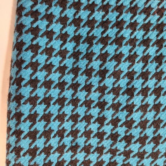 Kate Hill Petite Houndstooth Blue & Black Wool Blend Skirt Size 4P - Picture 2 of 7